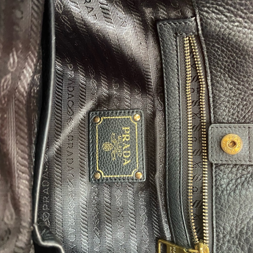 Prada Black Leather satchel  with Gold Hardware